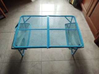 Mesita plegable azul para playa/campo