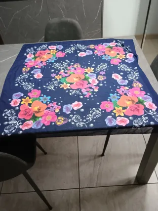 Fazzoletto foulard donna fiori blu