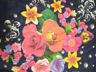 Fazzoletto foulard donna fiori blu