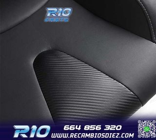 ASIENTO DEPORTIVO SEMI BAQUET ESTILO RS CUERO NEGRO