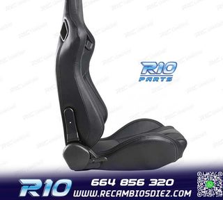 ASIENTO DEPORTIVO SEMI BAQUET ESTILO RS CUERO NEGRO