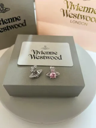 Pendientes Vivienne Westwood Rosa y Plata