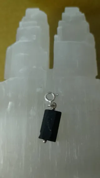 Colgante Turmalina Negra Plata Ley