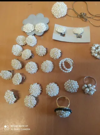 Set Perle Fiume Naturali Oro Bianco