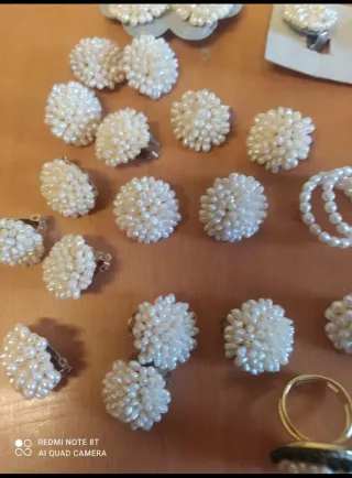 Set Perle Fiume Naturali Oro Bianco