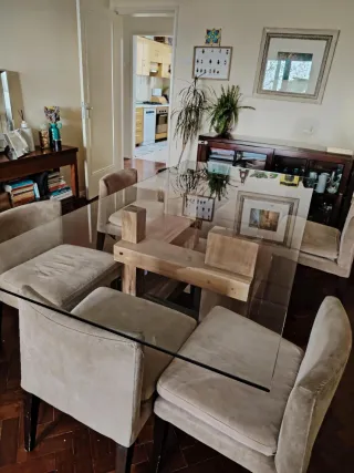 Mesa de jantar retangular 6 lugares