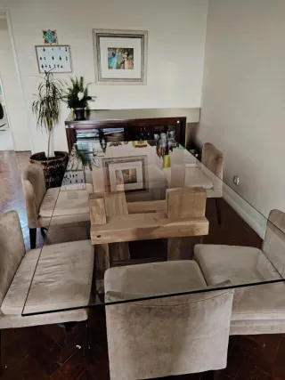 Mesa de jantar retangular 6 lugares