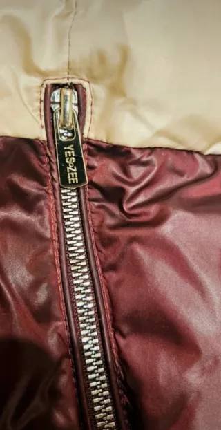 Giubbino donna nero e bordeaux con cappuccio