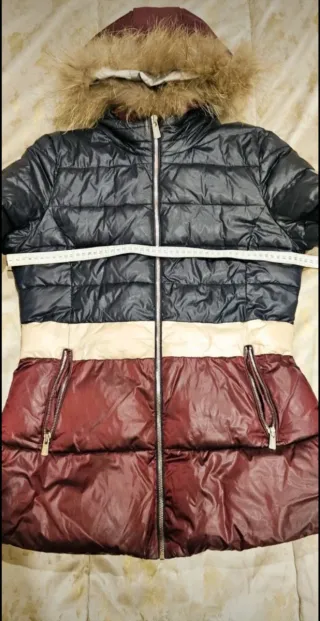 Giubbino donna nero e bordeaux con cappuccio