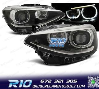 FAROS BMW F20 21 OJOS ANGEL LED FONDO NEGRO