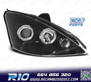 FAROS FORD FOCUS 98-01 OJOS ANGEL LED FONDO NEGRO