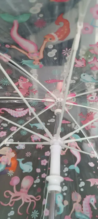 Paraguas infantil transparente con dibujos