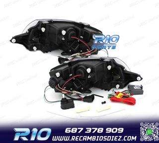 FAROS AUDI TT 98-05 LUZ DIURNA REAL LED FONDO NEGRO