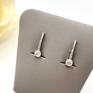 Pendientes de oro blanco 18kt con diamantes