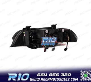 FAROS BMW E39 95-00 OJOS ANGEL LED FONDO NEGRO