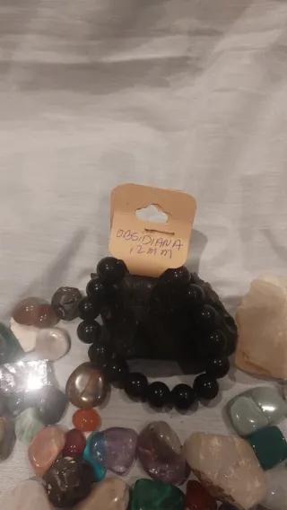 Pulsera Obsidiana Natural 12mm