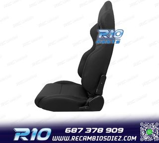 ASIENTO DEPORTIVO SEMI BAQUET UNIVERSAL LOOK SPARCO CUERO NE