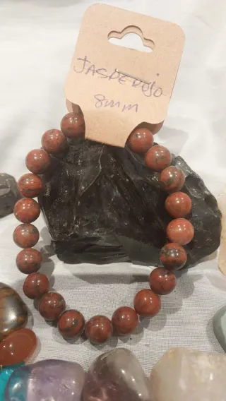 Pulsera Jaspe Rojo 8mm Piedra Natural