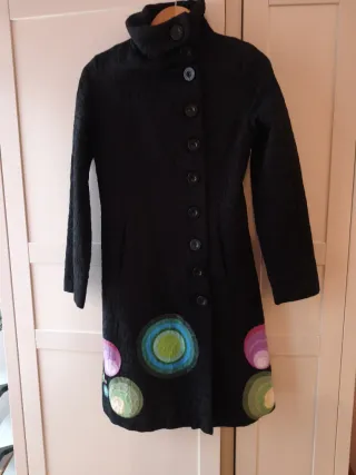 Abrigo Desigual Negro Multicolor