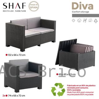 Muebles Jardín Diva Confort Storage Grafito
