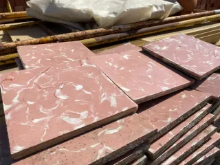 Baldosas antiguas ajedrezadas verdes