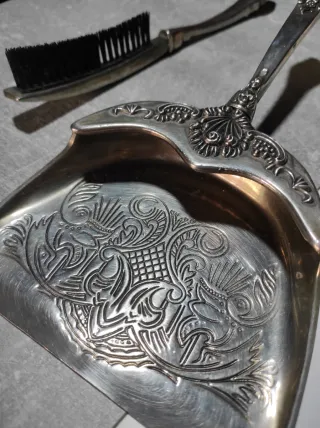 Antiguo Set Recoge Migas Alpaca