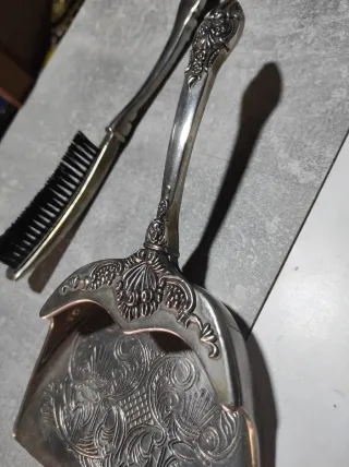 Antiguo Set Recoge Migas Alpaca