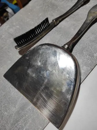 Antiguo Set Recoge Migas Alpaca