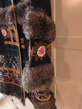 Abrigo Desigual Negro Multicolor