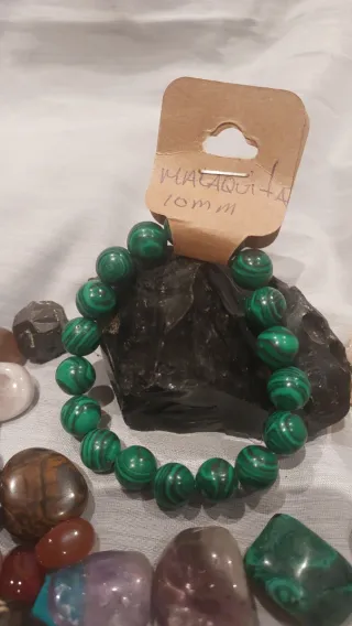 Pulsera Malaquita Natural 10mm