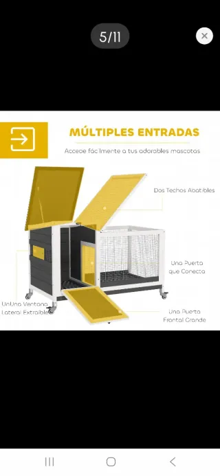 Jaula Madera Conejo Ruedas