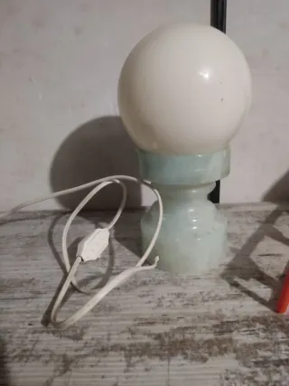 Lámpara de mesa mármol y cristal 26cm