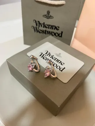 Pendientes Vivienne Westwood Rosa y Plata mesalina
