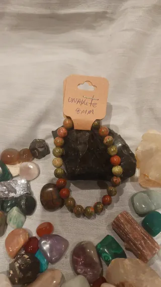Pulsera Unakita 8mm Piedra Natural