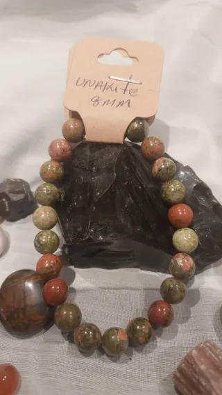 Pulsera Unakita 8mm Piedra Natural