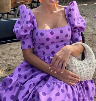 Traje de flamenca morado lunares