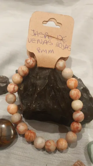 Pulsera Jaspe Venas Rojas 8mm