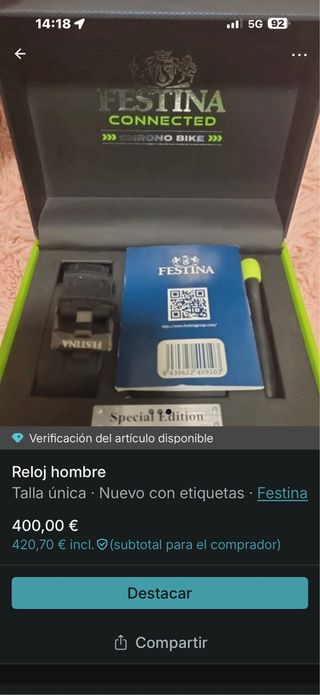 Reloj Festina Hombre Hybrid Sapphire
