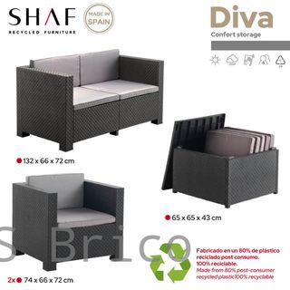Muebles Jardín Diva Confort Storage Grafito