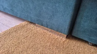 Sofá modular tela azul y beige