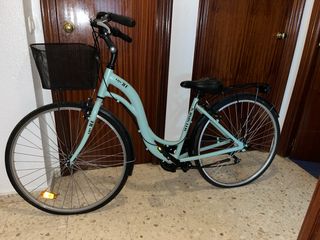 Bicicleta urbana mint con cesta
