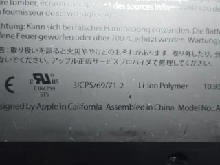 Batería Apple A1322 3ICP5/69/71-2 para MacBook