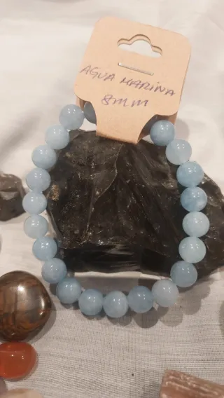 Pulsera Agua Marina Natural 8mm