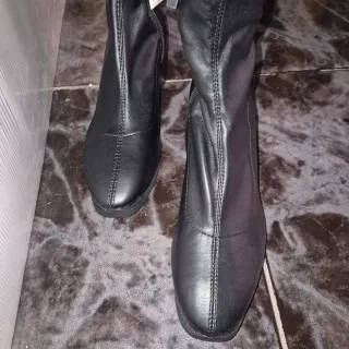 Botas Altas Zara Piel Negras