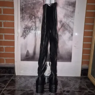 Botas Altas Zara Piel Negras