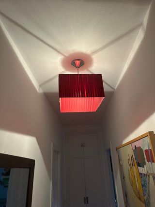 2 Lámparas de Tela Rojas