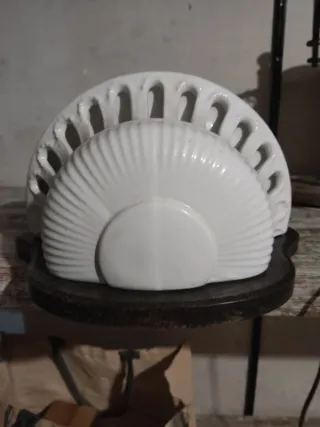 Fuente de pared madera y cerámica 52cm