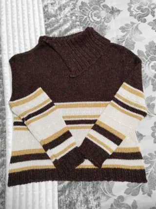 Jersey de chica marrón y beige