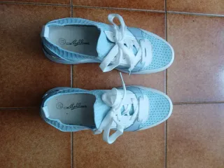 Scarpe da ginnastica donna blu/bianche 37