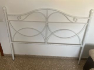 Cabecero de cama metálico blanco